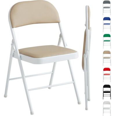 MCC - Faux Leather Foldable Chair - Beige - Pack of 1 - Chaise - Publicité MCC - Faux Leather Foldable Chair - Beige - Pack of 1 - Chaise - Publicité
