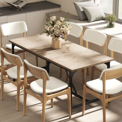 Generic Table à manger rectangulaire pour 6-8 personnes table de cuisine style industriel 180 x 80 x 75 5 cm effet bois naturel Marron - Publicité Generic Table à manger rectangulaire pour 6-8 personnes table de cuisine style industriel 180 x 80 x 75 5 cm effet bois naturel Marron - Publicité