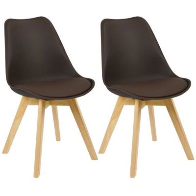 WOLTU Lot de 2 Chaises de salle à manger Pied en bois Style nordique Brun Marron - Publicité WOLTU Lot de 2 Chaises de salle à manger Pied en bois Style nordique Brun Marron - Publicité