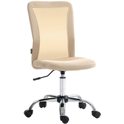 Chaise de bureau Vinsetto ergonomique hauteur réglable piètement chromé pivotant 360° revêtement maille beige Beige - Publicité Chaise de bureau Vinsetto ergonomique hauteur réglable piètement chromé pivotant 360° revêtement maille beige Beige - Publicité