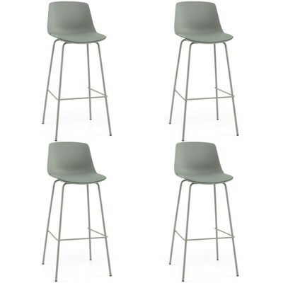 COSTWAY Lot de 4 Tabourets de Bar Hauts 48 x 46 x 103 cm en Similicuir avec Dossiers - Sièges Rembourrés Repose-pieds Vert - Publicité COSTWAY Lot de 4 Tabourets de Bar Hauts 48 x 46 x 103 cm en Similicuir avec Dossiers - Sièges Rembourrés Repose-pieds Vert - Publicité