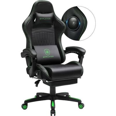 Chaise gaming - GTPLAYER - Chaise Gaming - Repose-pied - Haut-parleur Bluetooth - Accoudoirs synchronisés Noir - Publicité Chaise gaming - GTPLAYER - Chaise Gaming - Repose-pied - Haut-parleur Bluetooth - Accoudoirs synchronisés Noir - Publicité