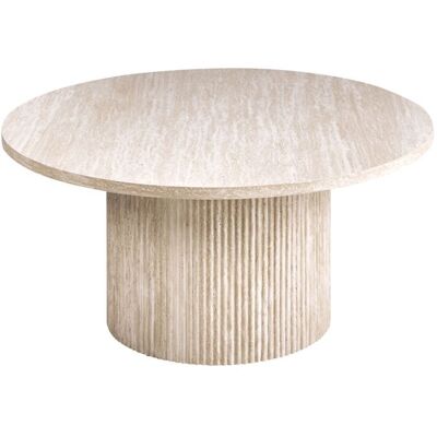 BELIANI Table basse AMMON Effet travertin Beige - Publicité BELIANI Table basse AMMON Effet travertin Beige - Publicité