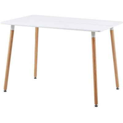 EGGREE Table a manger rectangulaire en bois salle a manger scandinave simple table en bois a quatre pieds 110*70*73cm -blanc - Publicité EGGREE Table a manger rectangulaire en bois salle a manger scandinave simple table en bois a quatre pieds 110*70*73cm -blanc - Publicité
