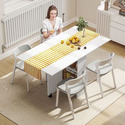 Generic Table de cuisine salle a manger pliable amovible tres pratique en panneaux de particules Blanc - Publicité Generic Table de cuisine salle a manger pliable amovible tres pratique en panneaux de particules Blanc - Publicité