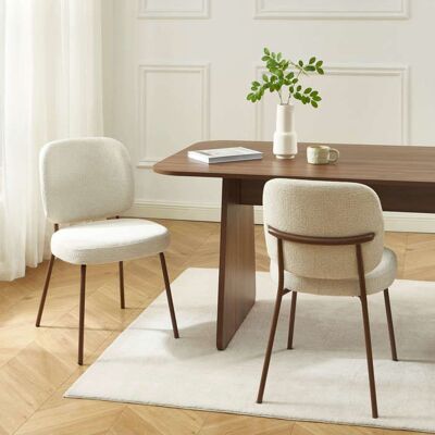 BAÏTA Lot de 2 chaises MOE tissu beige pieds effet bois Beige - Publicité BAÏTA Lot de 2 chaises MOE tissu beige pieds effet bois Beige - Publicité