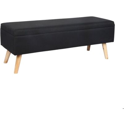 Banc Relaxdays en lin rangement H x L x P : 40 x 110 x 40 cm pieds en bois banc coffre rembourré noir Noir - Publicité Banc Relaxdays en lin rangement H x L x P : 40 x 110 x 40 cm pieds en bois banc coffre rembourré noir Noir - Publicité