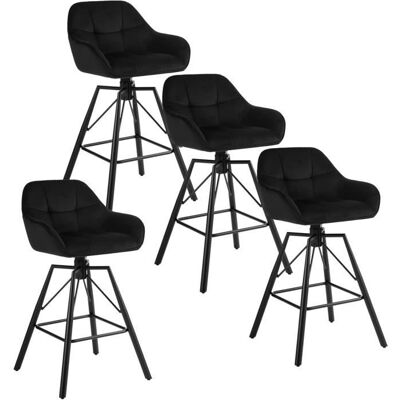 WOLTU Tabouret Bar en Velour Lot de 4 Siège Rembourré Pivotant à 360° Chaise Bar Cadre en Métal Noir W0ATT0265-4 Noir - Publicité WOLTU Tabouret Bar en Velour Lot de 4 Siège Rembourré Pivotant à 360° Chaise Bar Cadre en Métal Noir W0ATT0265-4 Noir - Publicité