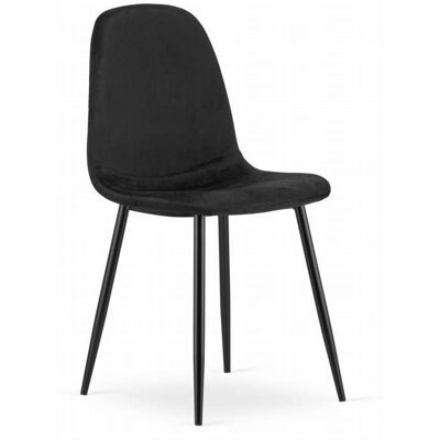 KOMODEE Chaise BELLAGIO - velours noir x 1 45x88x51 cm Noir - Publicité KOMODEE Chaise BELLAGIO - velours noir x 1 45x88x51 cm Noir - Publicité