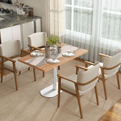Generic Table à manger rectangulaire pour 6 personnes 120 x 70 x 75 cm table de cuisine piétement et plateau épais chêne blanc Blanc - Publicité Generic Table à manger rectangulaire pour 6 personnes 120 x 70 x 75 cm table de cuisine piétement et plateau épais chêne blanc Blanc - Publicité