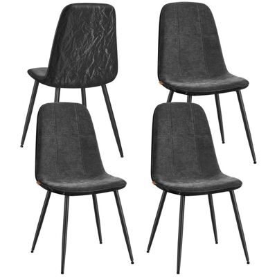 VASAGLE Chaises de Salle à Manger Lot de 4 Support Métallique Pieds Réglables Tissu Chenille PU Texturé Glacé Gris Ardoise Gris - Publicité VASAGLE Chaises de Salle à Manger Lot de 4 Support Métallique Pieds Réglables Tissu Chenille PU Texturé Glacé Gris Ardoise Gris - Publicité