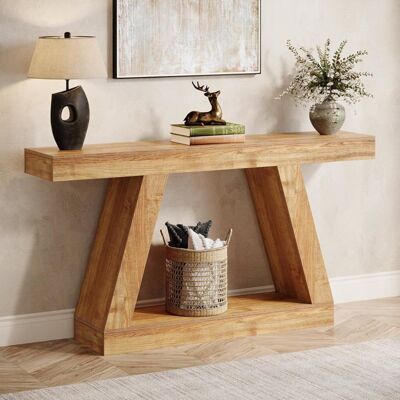 Tribesigns Table Console - Table dentrée - 140 x 30 x 80 cm - Table dappoint avec Stockage - Design Industriel - Bois Naturel Beige - Publicité Tribesigns Table Console - Table dentrée - 140 x 30 x 80 cm - Table dappoint avec Stockage - Design Industriel - Bois Naturel Beige - Publicité