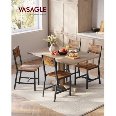 VASAGLE Chaise Salle à Manger Lot de 4 Cadre en Acier Style Industriel Salon Cuisine Marron Rustique et Noir dencre Marron - Publicité VASAGLE Chaise Salle à Manger Lot de 4 Cadre en Acier Style Industriel Salon Cuisine Marron Rustique et Noir dencre Marron - Publicité