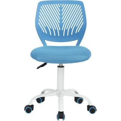 FurnitureR Chaise de Bureau pivotante réglable Siège en Tissu Chaise de Bureau Ergonomique sans accoudoir Bleu Blanc - Publicité FurnitureR Chaise de Bureau pivotante réglable Siège en Tissu Chaise de Bureau Ergonomique sans accoudoir Bleu Blanc - Publicité