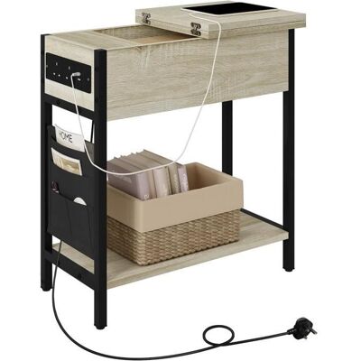 EUGAD Table dappoint avec USB+Prises Table Basse avec Pochette Bout de Canapé Plateau Rabattable Chêne Clair E0AG0096 Jaune - Publicité EUGAD Table dappoint avec USB+Prises Table Basse avec Pochette Bout de Canapé Plateau Rabattable Chêne Clair E0AG0096 Jaune - Publicité