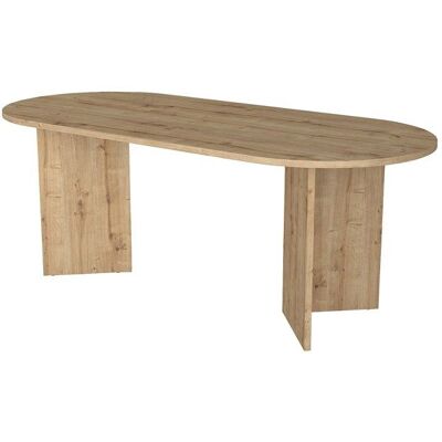 VENTE-UNIQUE Table à manger 8 personnes - Naturel clair - TOPANIA Beige - Publicité VENTE-UNIQUE Table à manger 8 personnes - Naturel clair - TOPANIA Beige - Publicité