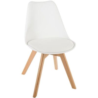 Chaise style scandinave Baya Atmosphera - Blanc Blanc - Publicité Chaise style scandinave Baya Atmosphera - Blanc Blanc - Publicité