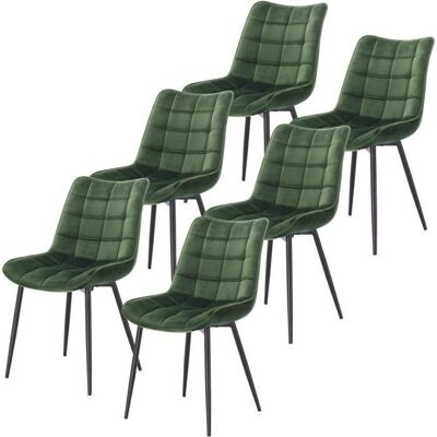 WOLTU Lot de 6 Chaises de salle à manger Chaise de cuisine scandinaves en velours Pieds en métal Vert Foncé W0ATT0089-6 Vert - Publicité WOLTU Lot de 6 Chaises de salle à manger Chaise de cuisine scandinaves en velours Pieds en métal Vert Foncé W0ATT0089-6 Vert - Publicité