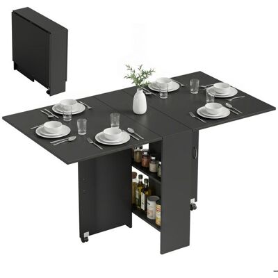 HOMCOM - Table pliante de cuisine - Panneau de particules - 75x140x74cm - Noir Noir - Publicité HOMCOM - Table pliante de cuisine - Panneau de particules - 75x140x74cm - Noir Noir - Publicité