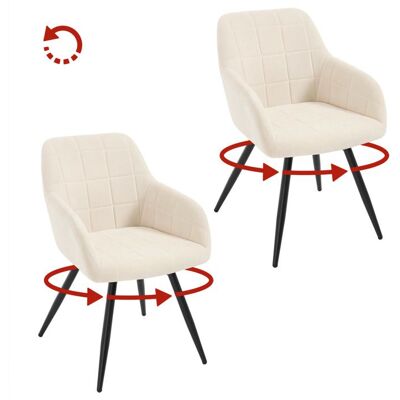WOLTU Chaise Pivotante Salle à Manger Lot de 2 Fauteuil Velours Pieds en Métal pour Salon Chambre Beige W0ATT1012-2 Beige - Publicité WOLTU Chaise Pivotante Salle à Manger Lot de 2 Fauteuil Velours Pieds en Métal pour Salon Chambre Beige W0ATT1012-2 Beige - Publicité