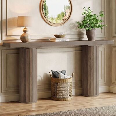 Tribesigns Table Console - 160 x 30 x 85 cm - Table dentrée Rectangulaire en Bois - Industriel Style - Marron Marron - Publicité Tribesigns Table Console - 160 x 30 x 85 cm - Table dentrée Rectangulaire en Bois - Industriel Style - Marron Marron - Publicité