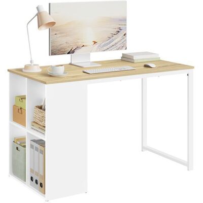 WOLTU - Bureau Bureau pour ordinateur avec étagère Porta PC - Bois+Blanc - Bois Métal - Desk - Publicité WOLTU - Bureau Bureau pour ordinateur avec étagère Porta PC - Bois+Blanc - Bois Métal - Desk - Publicité