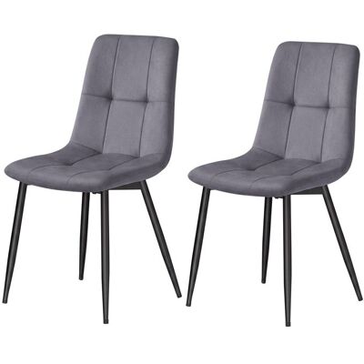 VASAGLE Lot de 2 Chaises de Salle à Manger Chaises Rembourrées en Velours Pieds Réglables pour Cuisine Salon Gris Gris - Publicité VASAGLE Lot de 2 Chaises de Salle à Manger Chaises Rembourrées en Velours Pieds Réglables pour Cuisine Salon Gris Gris - Publicité