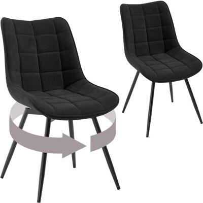 Lot de 2 Chaises Pivotantes Salle à Manger WOLTU Chaises de Cuisine en Velours Pieds en Métal Noir W0ATT1018-2 Noir - Publicité Lot de 2 Chaises Pivotantes Salle à Manger WOLTU Chaises de Cuisine en Velours Pieds en Métal Noir W0ATT1018-2 Noir - Publicité