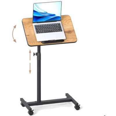 COSTWAY Table dAppoint en Forme C Réglable en Hauteur 52x33x69-112 cm - Plateau Inclinable Pivotant à 360° pour Canapé Naturel Marron - Publicité COSTWAY Table dAppoint en Forme C Réglable en Hauteur 52x33x69-112 cm - Plateau Inclinable Pivotant à 360° pour Canapé Naturel Marron - Publicité