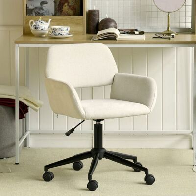 Chaise de bureau - FURNITURER - Chaise de Bureau Pivotante - Réglable en hauteur - Assise large et respirante - Tissu beige Beige - Publicité Chaise de bureau - FURNITURER - Chaise de Bureau Pivotante - Réglable en hauteur - Assise large et respirante - Tissu beige Beige - Publicité