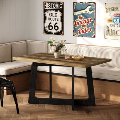 Table à manger - TRIBESIGNS - Little Tree - 120×80×75 cm - Bois massif pieds métal - 4 personnes Marron - Publicité Table à manger - TRIBESIGNS - Little Tree - 120×80×75 cm - Bois massif pieds métal - 4 personnes Marron - Publicité