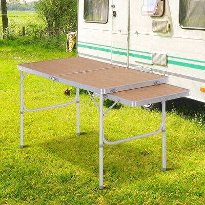 Generic Table pliante table de camping table de jardin avec rallonge hauteur réglable aluminium MDF imitation bambou Beige - Publicité Generic Table pliante table de camping table de jardin avec rallonge hauteur réglable aluminium MDF imitation bambou Beige - Publicité