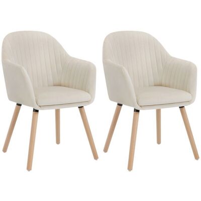 WOLTU - Bh95cm - Velours - Crème - Chaises de salle à manger - Publicité WOLTU - Bh95cm - Velours - Crème - Chaises de salle à manger - Publicité