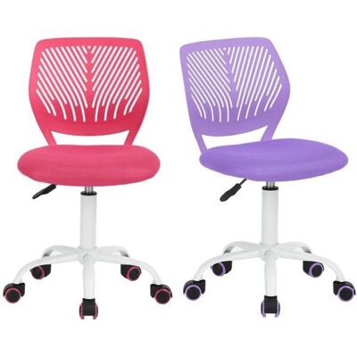 FurnitureR Lot de 2 Chaise de Bureau Adolescents Hauteur Réglable avec Siège en Tissu Ergonomique Rose+Violet Blanc - Publicité FurnitureR Lot de 2 Chaise de Bureau Adolescents Hauteur Réglable avec Siège en Tissu Ergonomique Rose+Violet Blanc - Publicité