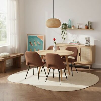 BAÏTA Table extensible ORACLE placage chêne 120 à 160cm - Bois Marron - Publicité BAÏTA Table extensible ORACLE placage chêne 120 à 160cm - Bois Marron - Publicité