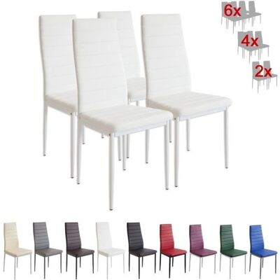Chaises de salle à manger - ALBATROS - Milano blanc - Métal et simili cuir - Lot de 4 Blanc - Publicité Chaises de salle à manger - ALBATROS - Milano blanc - Métal et simili cuir - Lot de 4 Blanc - Publicité