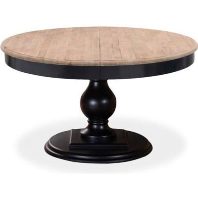 Intense Déco - Héloïse - Pied central noir - Table ronde extensible - Table - Publicité Intense Déco - Héloïse - Pied central noir - Table ronde extensible - Table - Publicité