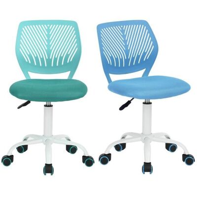 FurnitureR Lot de 2 Chaise de Bureau Adolescents Hauteur Réglable avec Siège en Tissu Ergonomique Turquoise+Bleu Blanc - Publicité FurnitureR Lot de 2 Chaise de Bureau Adolescents Hauteur Réglable avec Siège en Tissu Ergonomique Turquoise+Bleu Blanc - Publicité