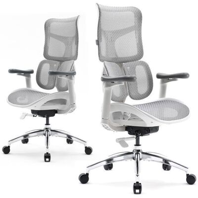 SIHOO Doro S100 Chaise de Bureau Ergonomique avec Un Soutien Lombaire Dynamique Double Dossier réglable sur 5 Niveaux Blanc Blanc - Publicité SIHOO Doro S100 Chaise de Bureau Ergonomique avec Un Soutien Lombaire Dynamique Double Dossier réglable sur 5 Niveaux Blanc Blanc - Publicité