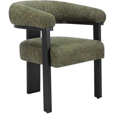 VENTE-UNIQUE Chaise avec accoudoirs en tissu bouclette et bois dhévéa noir - Kaki - LIVELIA Noir - Publicité VENTE-UNIQUE Chaise avec accoudoirs en tissu bouclette et bois dhévéa noir - Kaki - LIVELIA Noir - Publicité