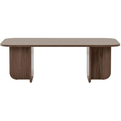 CALICOSY - Table basse rectangulaire avec plateau aux bords arrondis L120 cm - BECAJ - Noyer Marron - Publicité CALICOSY - Table basse rectangulaire avec plateau aux bords arrondis L120 cm - BECAJ - Noyer Marron - Publicité