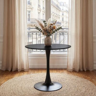 Idimex Table à Manger ronde LOIRE Ø 80 cm Noir Design Moderne pour Salle à Manger Pour 2 à 3 personnes Noir - Publicité Idimex Table à Manger ronde LOIRE Ø 80 cm Noir Design Moderne pour Salle à Manger Pour 2 à 3 personnes Noir - Publicité