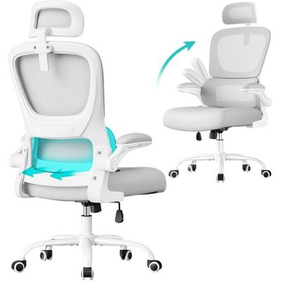 Chaise de Bureau Ergonomique - SONGMICS - Gris Tourterelle - Accoudoirs Rabattables - Soutien Lombaire Gris - Publicité Chaise de Bureau Ergonomique - SONGMICS - Gris Tourterelle - Accoudoirs Rabattables - Soutien Lombaire Gris - Publicité