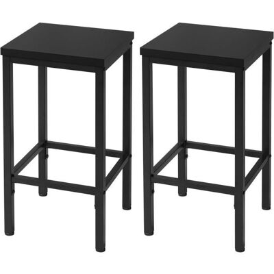 EUGAD Lot de 2 Tabouret de Bar Chaise de Cuisine Industriel avec Repose-Pieds en Bois Aggloméré + Métal Noir E0AG0084-2 Noir - Publicité EUGAD Lot de 2 Tabouret de Bar Chaise de Cuisine Industriel avec Repose-Pieds en Bois Aggloméré + Métal Noir E0AG0084-2 Noir - Publicité
