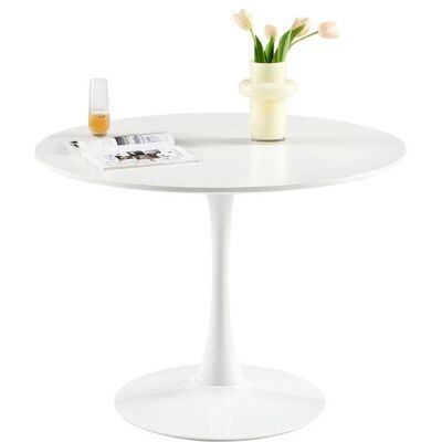 EGGREE Table à Manger Ronde Moderne Ø 100 cm Bureau Table de Bar pour 4 Personnes Blanc - Publicité EGGREE Table à Manger Ronde Moderne Ø 100 cm Bureau Table de Bar pour 4 Personnes Blanc - Publicité