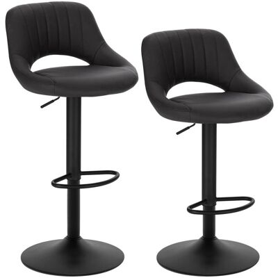 EUGAD Lot de 2 Tabouret de Bar réglable en HauteurTabouret de Cuisine en SimilicuirAnthracite 0666BY-2 Noir - Publicité EUGAD Lot de 2 Tabouret de Bar réglable en HauteurTabouret de Cuisine en SimilicuirAnthracite 0666BY-2 Noir - Publicité
