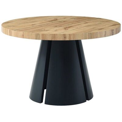 VENTE-UNIQUE Table à manger extensible 4 à 12 personnes en MDF et métal noir - Naturel clair - JARELIA Beige - Publicité VENTE-UNIQUE Table à manger extensible 4 à 12 personnes en MDF et métal noir - Naturel clair - JARELIA Beige - Publicité