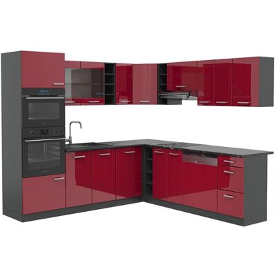 Cuisine en angle R-Line 247x46cm sans PT Rouge brillant/Anthracite Vicco 37699 Rouge - Publicité Cuisine en angle R-Line 247x46cm sans PT Rouge brillant/Anthracite Vicco 37699 Rouge - Publicité
