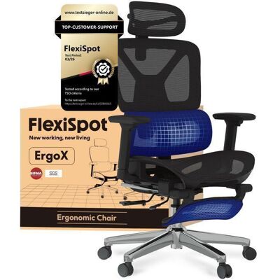 FlexiSpot Chaise de Bureau avec Repose-Pieds Accoudoirs 3D Appuie-tête 3D et Soutien Lombaire 5D Indépendant en Maille Noir Noir - Publicité FlexiSpot Chaise de Bureau avec Repose-Pieds Accoudoirs 3D Appuie-tête 3D et Soutien Lombaire 5D Indépendant en Maille Noir Noir - Publicité