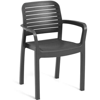 Allibert by KETER Chloe - Lot de 6 Fauteuils de Jardin - Aspect Ratin Tressé - Graphite - Publicité Allibert by KETER Chloe - Lot de 6 Fauteuils de Jardin - Aspect Ratin Tressé - Graphite - Publicité